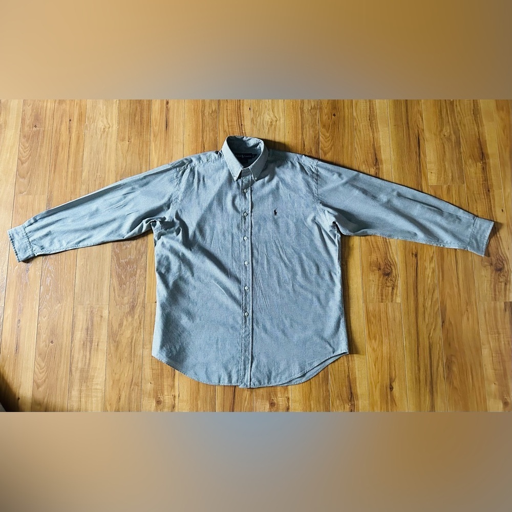 Men’s Ralph Lauren Plaid Long Sleeved Button-Down Brown & White Shirt - Picture 9 of 15